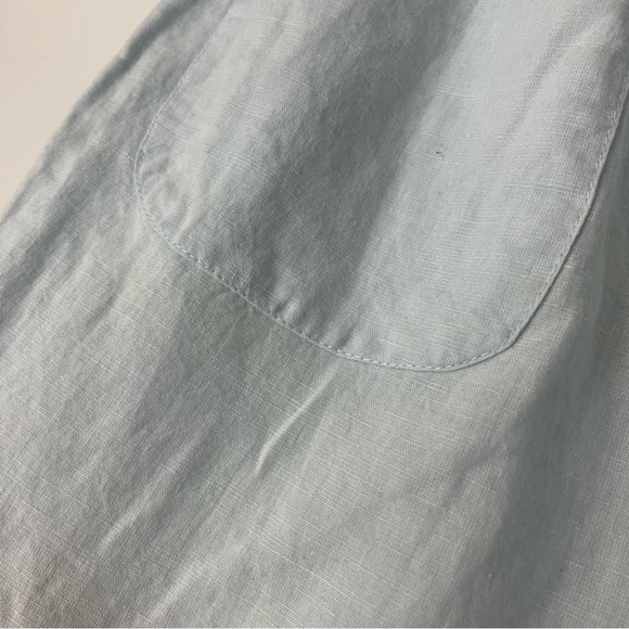Steele Light Blue Pull On Elastic Waist Cotton Linen Shorts Size Small High Rise - Picture 3 of 6